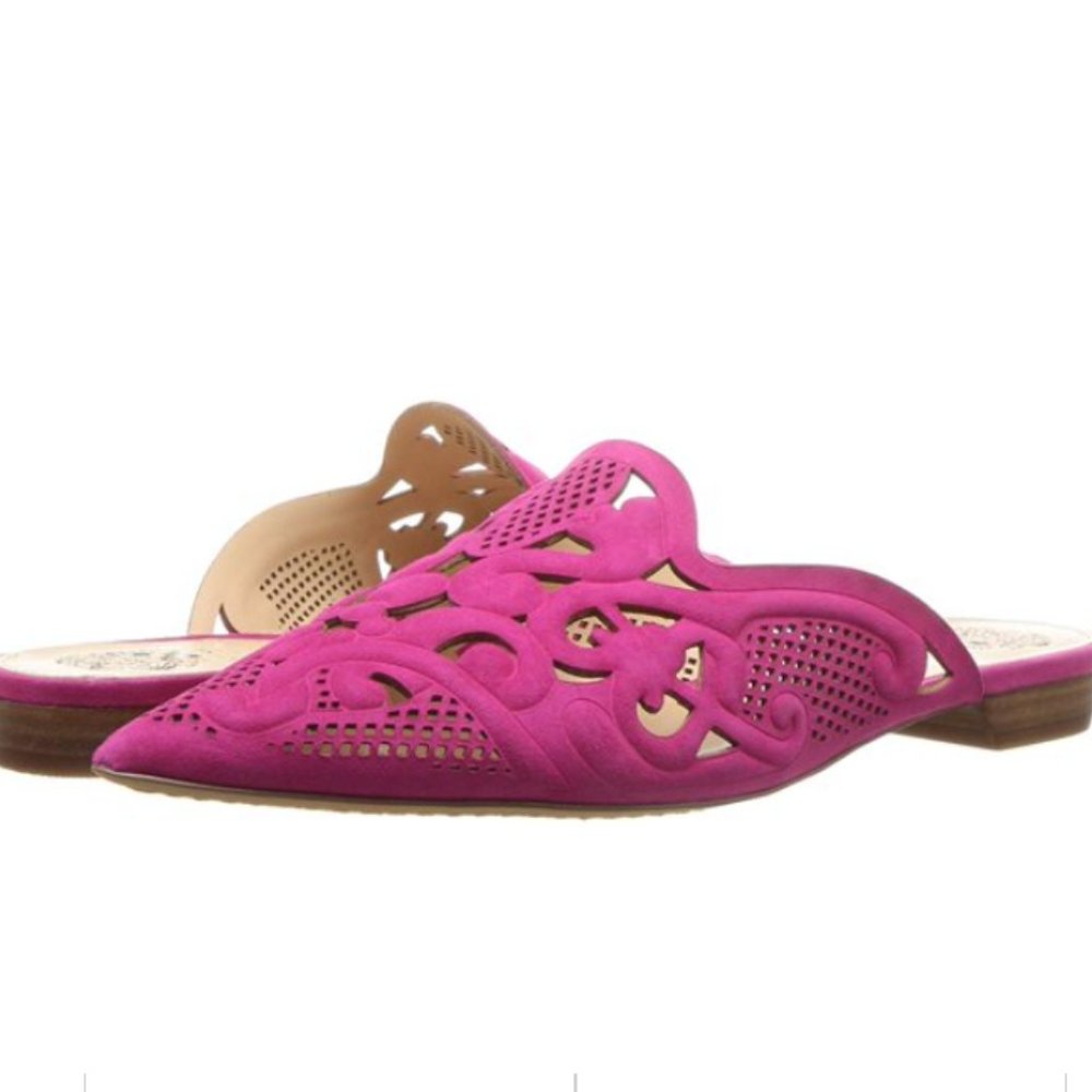 Vince Camuto Mekeel Suede Slide-On Berry Mules